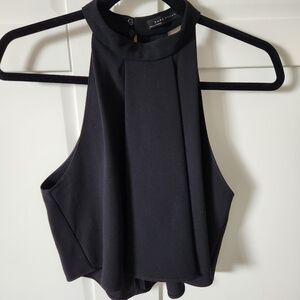 ZARA Black crop top chic Size M